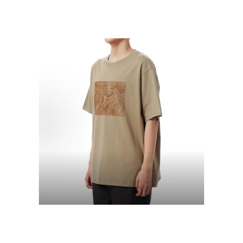 ARC'TERYX KRAGG COTTON LITHOGRAPHICA SS Men's Cotton Short Sleeve T-Shirt BLACK XL 9