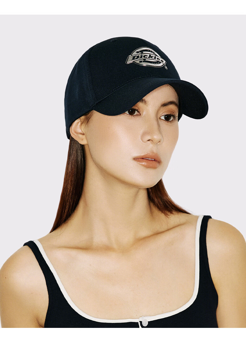 Dickies American Style Hard Top Baseball Cap Unisex Large Head Size Slim Face Deep Brim Four Seasons Sun Protection Duckbill Hat Navy Blue 8