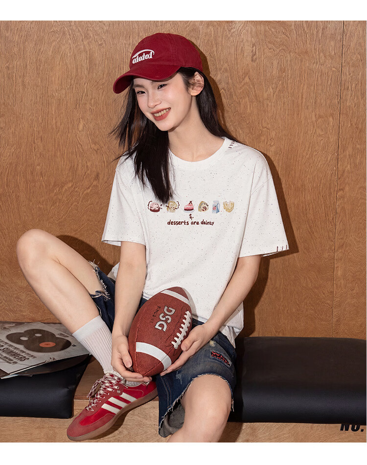 TonLion 2026 Summer New Short Sleeve T-Shirt for Women Youthful Stylish Student Korean Early Spring Chic Loose Fit 5