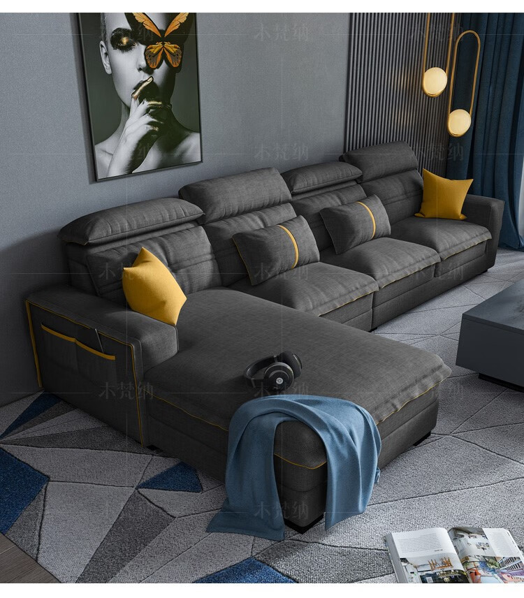 【品质严选】2022新款皇玛康之家沙发 免洗纳米科技布沙发客厅现代