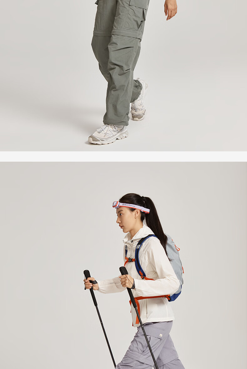 BEIN SPACE Summer New Women's Hiking Durable Water-Repellent Detachable Outdoor Long Pants Mountaineering Pants A080 Moon Shadow Gray L 24