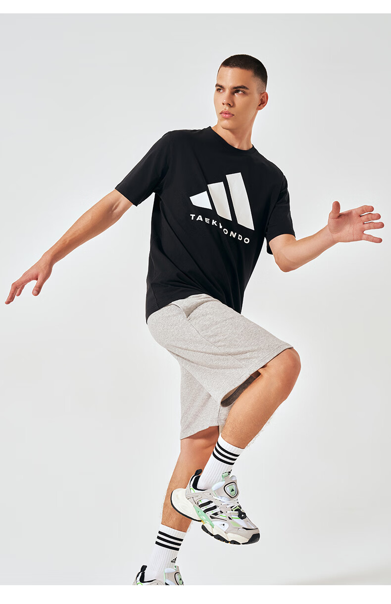 Adidas Men's Short-Sleeve T-Shirt, Spring And Summer Casual Sports Breathable Lightweight Round Neck Tee, Black/gold (Cotton), Size L 15