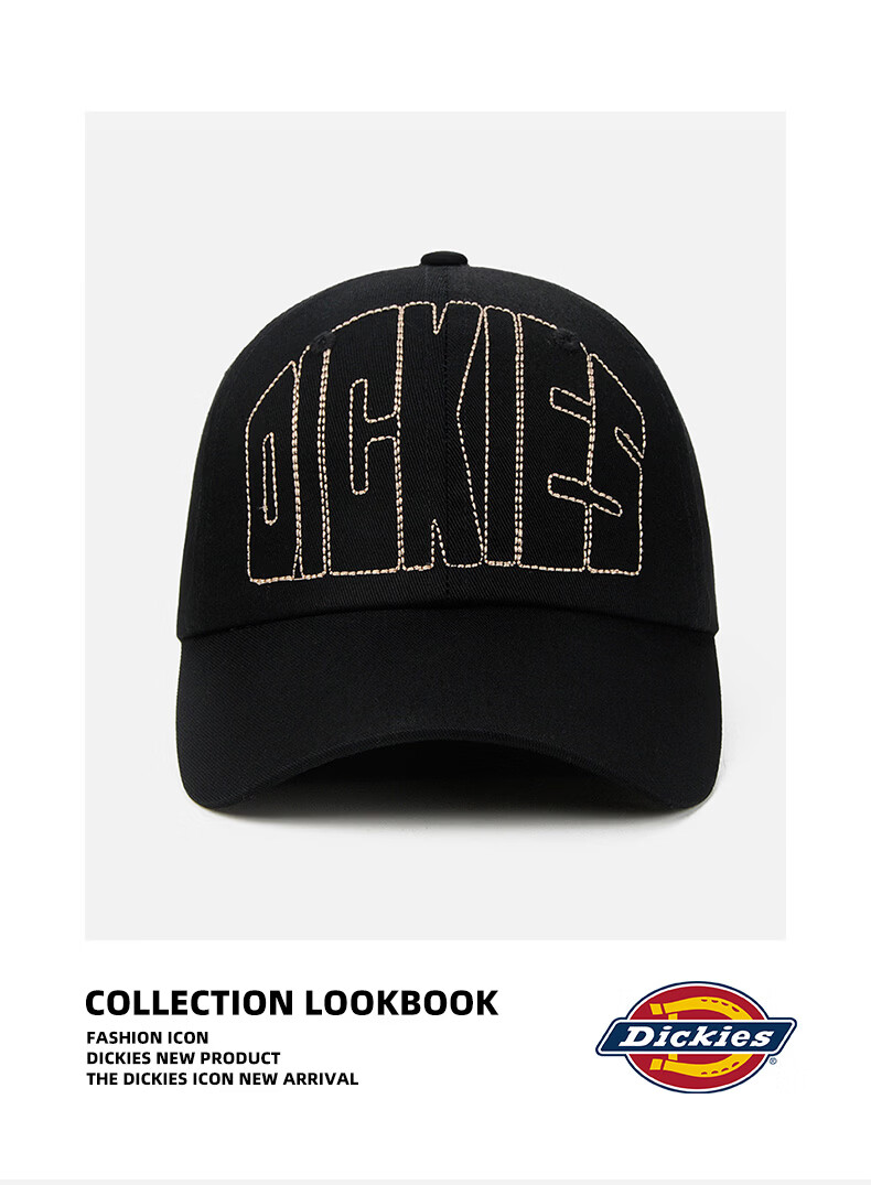 Dickies Unisex New Letter Baseball Cap Large Head Circumference Simple Sunshade Outdoor Sports Duckbill Hat Navy Blue 8