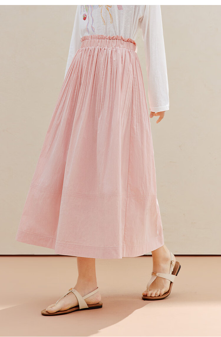INMAN [Li Landi Same Style] Yellow Rose In Stock | 26 Summer Women's New Pleated A-Line Skirt Goose Yellow M 23