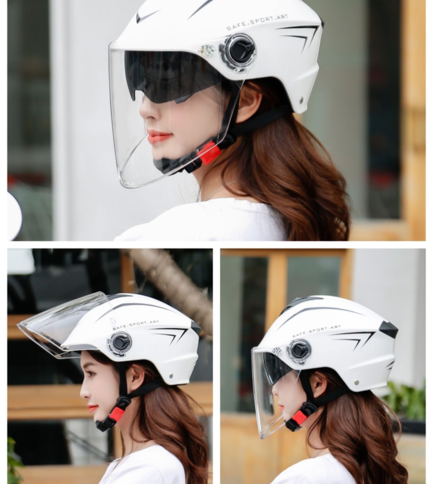 象森蒙轻奢高端电瓶电动车头盔夏季双镜四季通用男女士款摩托半盔骑行