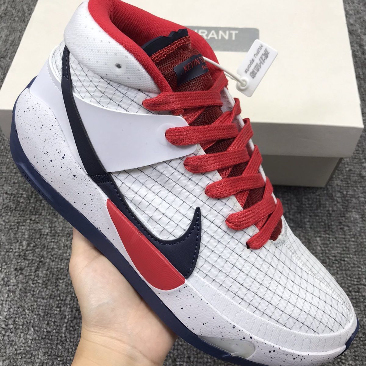 zoomkd3杜兰特3代白深蓝红双气垫百搭运动实战篮球鞋白深蓝红40
