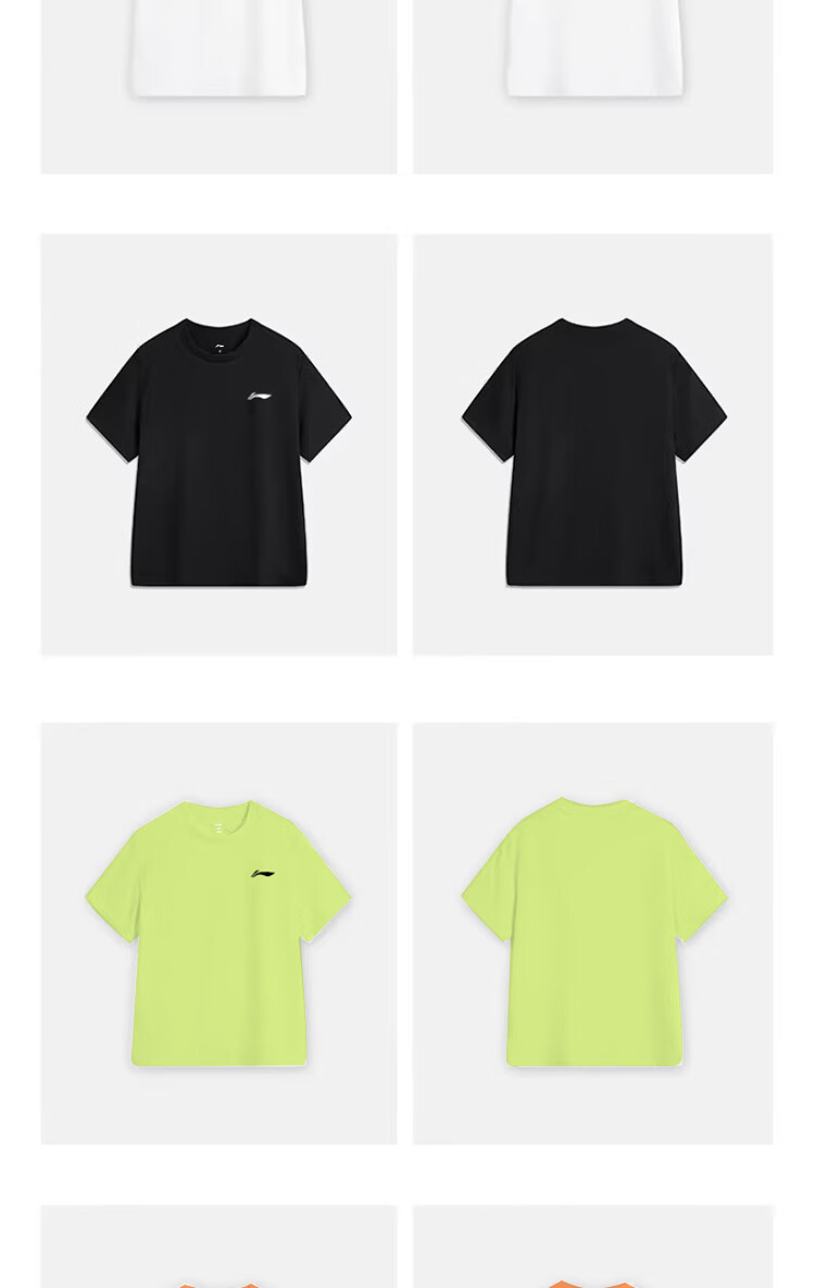 LI-NING Men's Summer Quick-Dry Short Sleeve T-Shirt Unisex Round Neck Sports Sweat-Absorbing Running Fitness Loose Breathable Shirt 8
