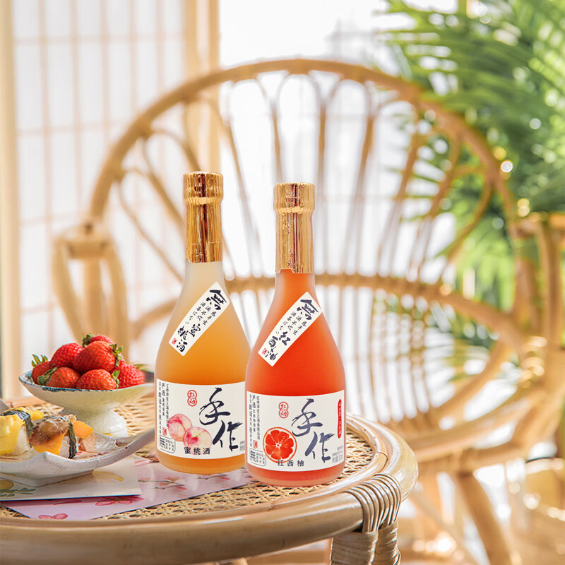红动果酒手作蜜桃酒红西柚配制酒300ml瓶装女生水果味小甜酒 蜜桃酒1