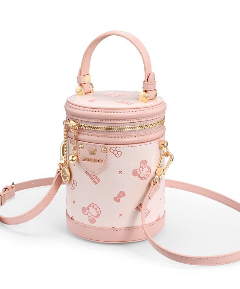Disney 2026 New Niche Bucket Bag Women's Handbag Crossbody Lucky Round Bucket Bag Birthday Gift for Girlfriend 16