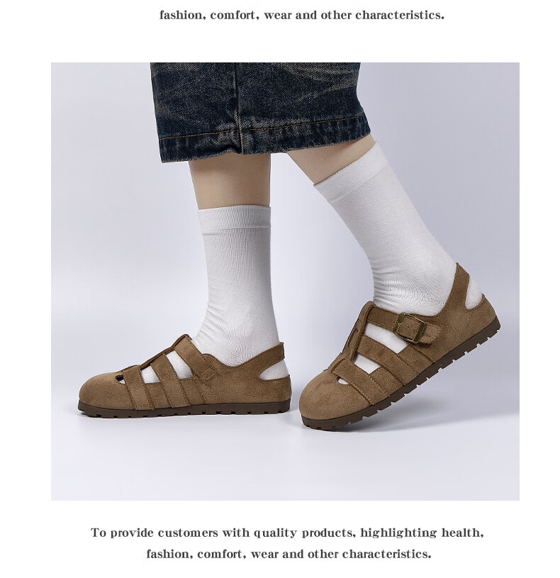 Global Birken Rome Women's Sandals 2026 Summer New Retro Versatile Closed-Toe Hollow Breathable Beach Sandals 7
