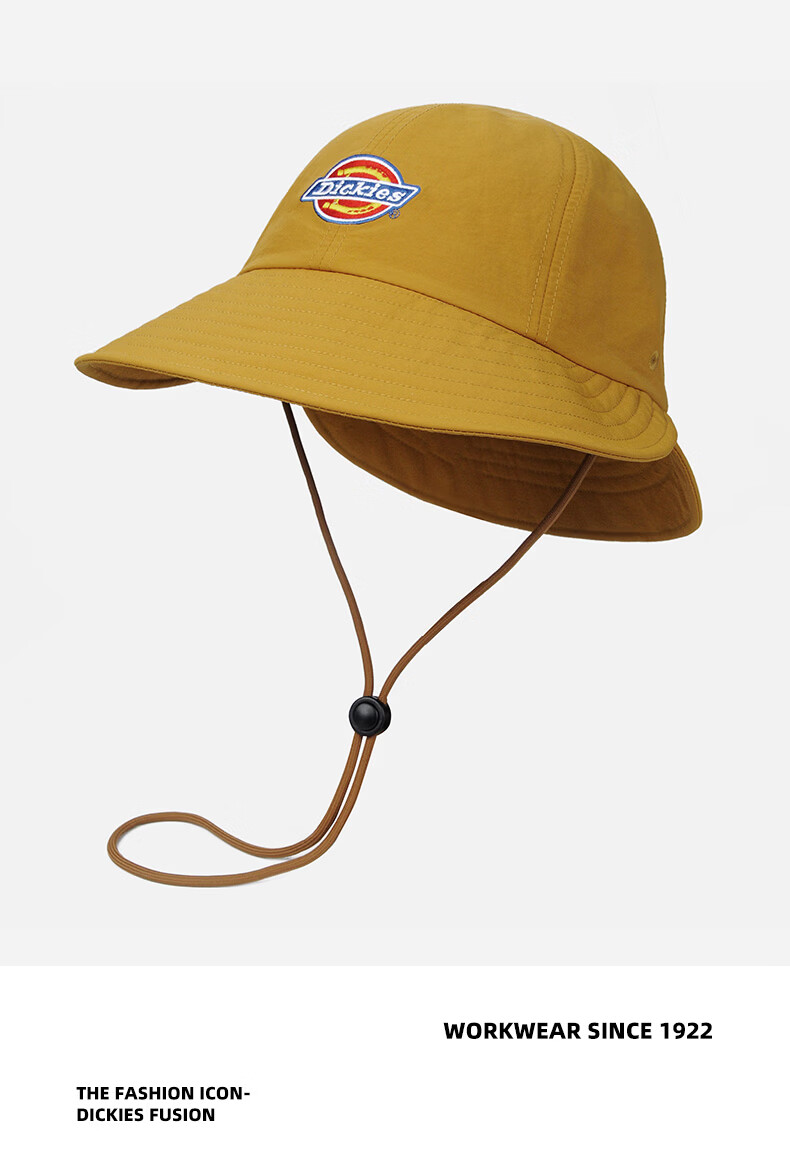 Dickies New Solid Color Double Brim Sunshade Fisherman Hat Unisex Couple Large Brim Breathable Sun Protection Hiking Cap Blue 20