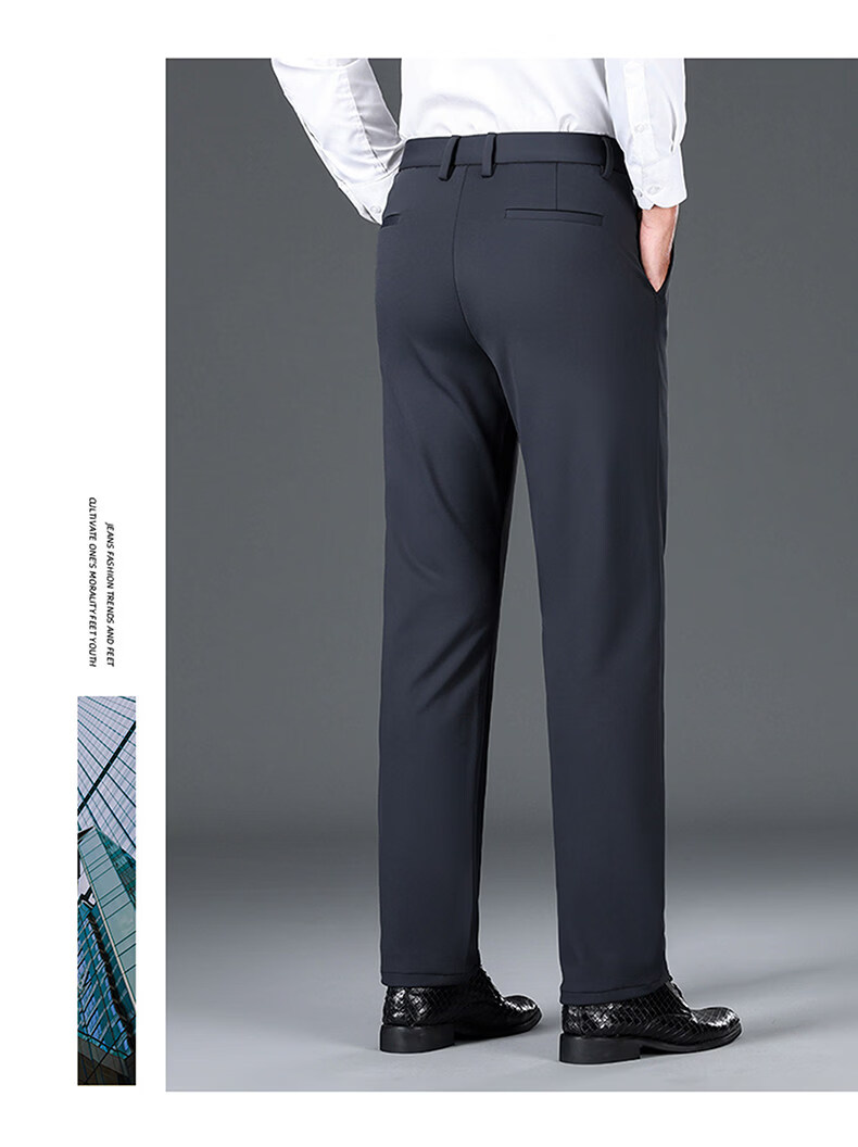 Romon Three-Proof Fabric Ice Silk Men's Casual Pants Summer Thin Straight Loose Trousers Dark Gray Thin 34 23