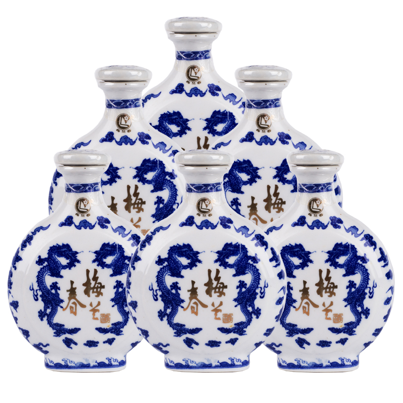 【整箱享小酒】梅兰春 扁龙瓶 芝麻香型白酒 产自江苏泰州 100ml*6瓶