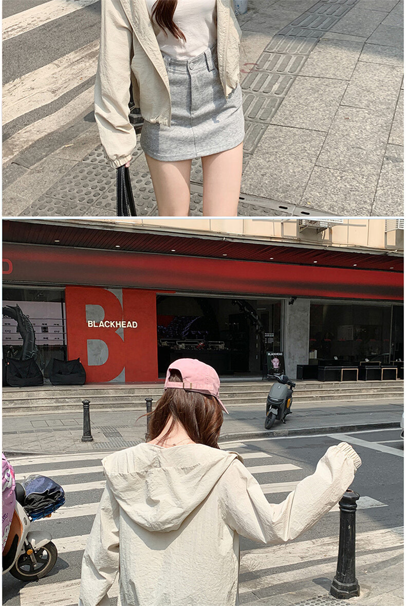 Langsha Women's Hooded Woven Sun Protection Jacket Summer Lightweight Outdoor Sports UV Protection Quick-Dry Loose Coat 9