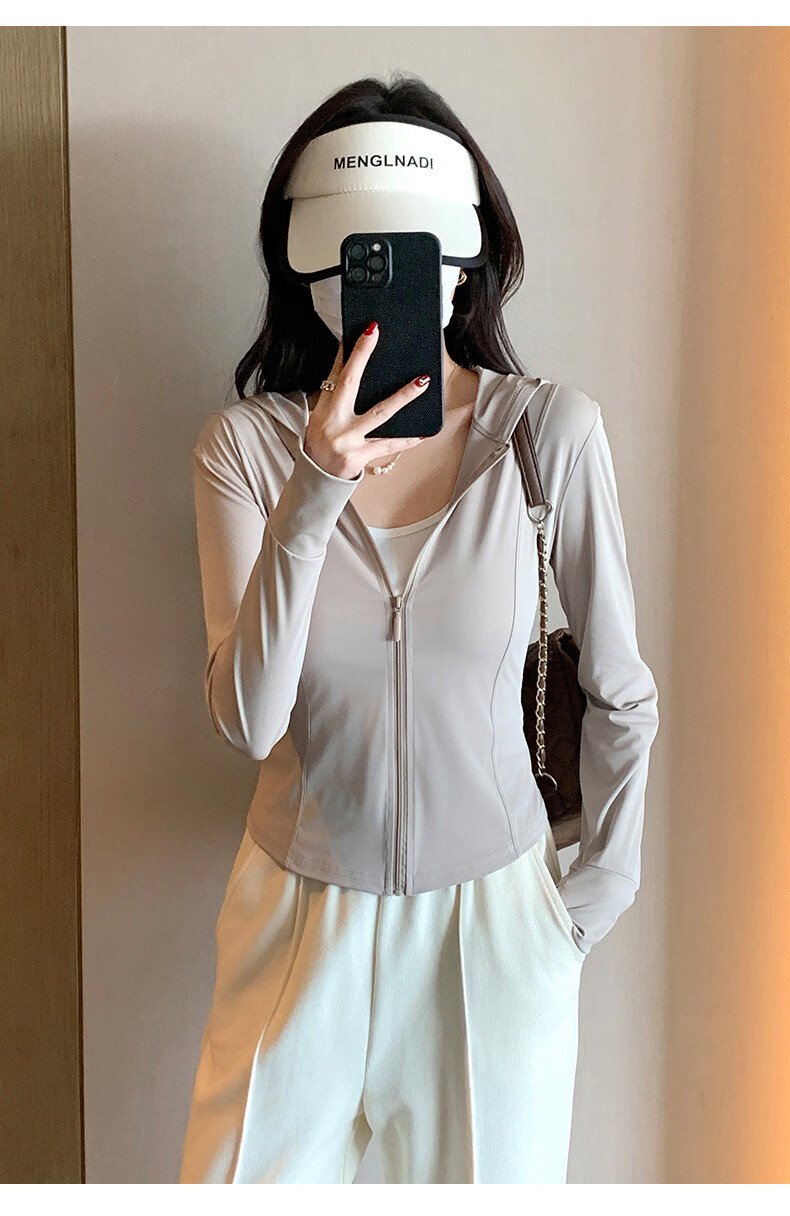 Langsha Women's Ice Silk Sunscreen Jacket Summer Thin Outdoor UV Protection Slim Fit Short Cardigan Coat 18