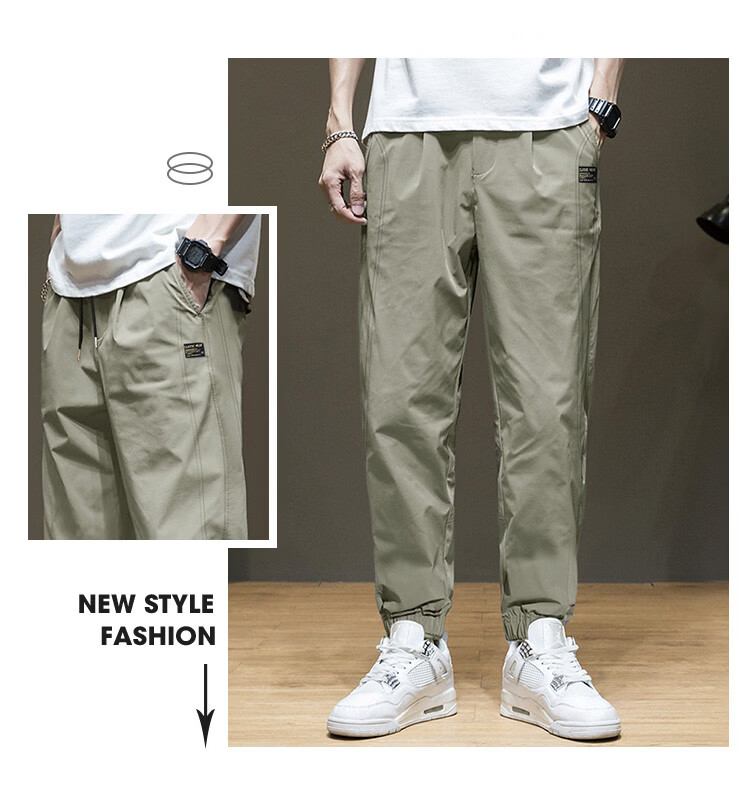 TonLion 2026 New Summer Men's Casual Jogger Pants Elastic Waist Simple Outdoor Sport Style 7