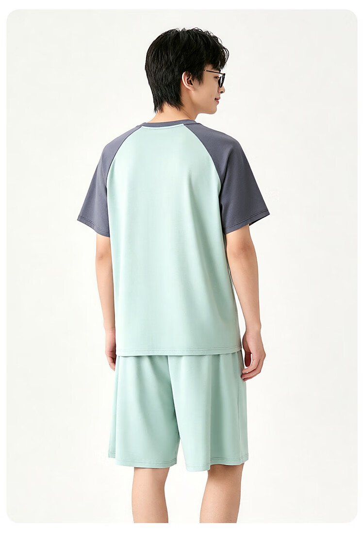 Bingxue Kapok Boys' Summer Modal Pajama Set Breathable Cooling Short Sleeve Shorts for Teenagers and Overweight Kids 28