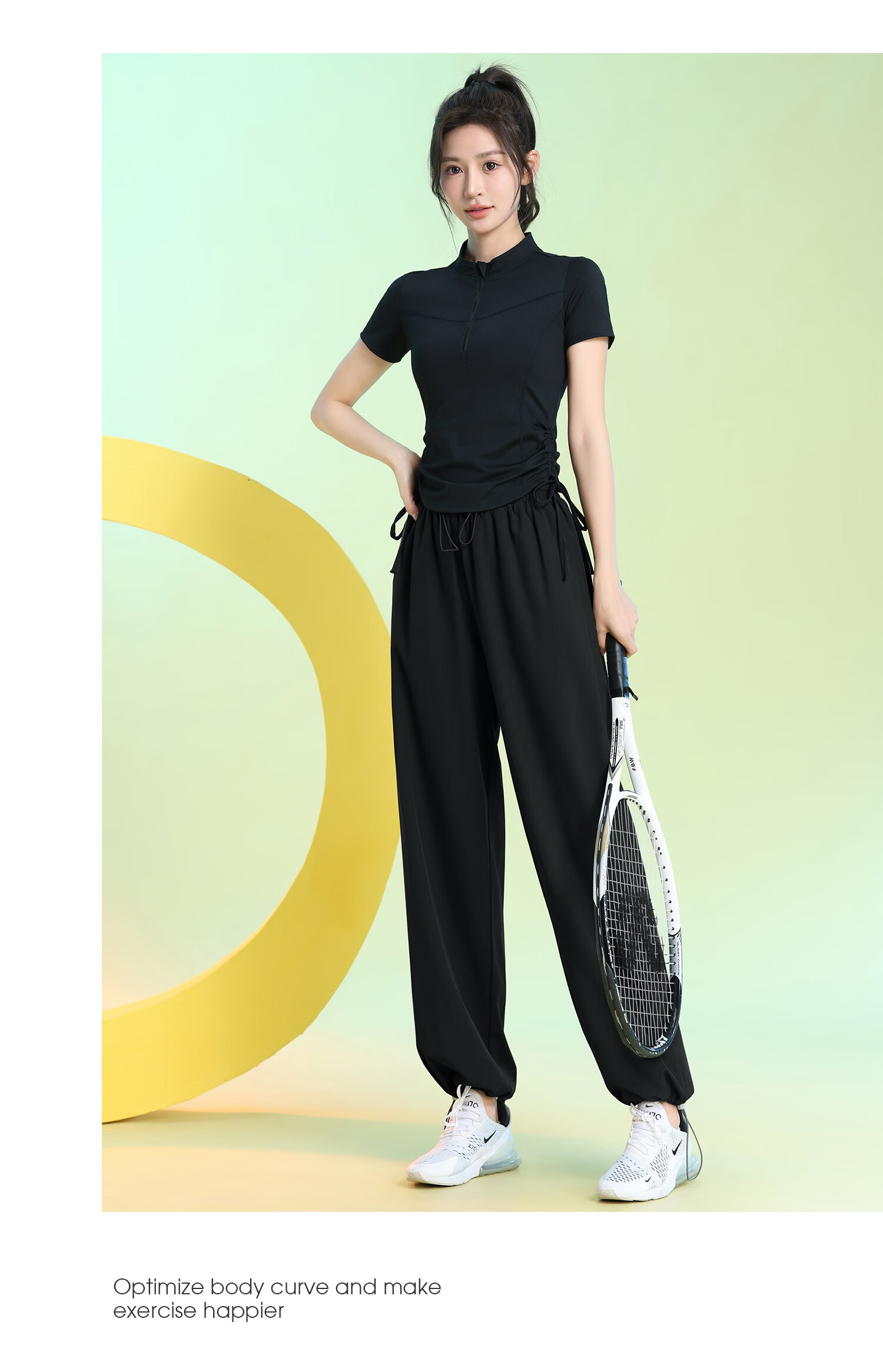Baisirong Women's Tennis Basketball Short Sleeve Sports Set Running Training Fitness Jump Rope Dance Yoga Wear 12