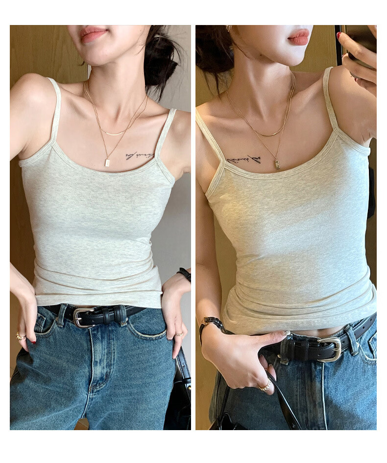 Langsha Snowflake Camisole Vest Women Summer Sexy Inner Wear 2026 New Slim Fit Simple Versatile Basic Top 14