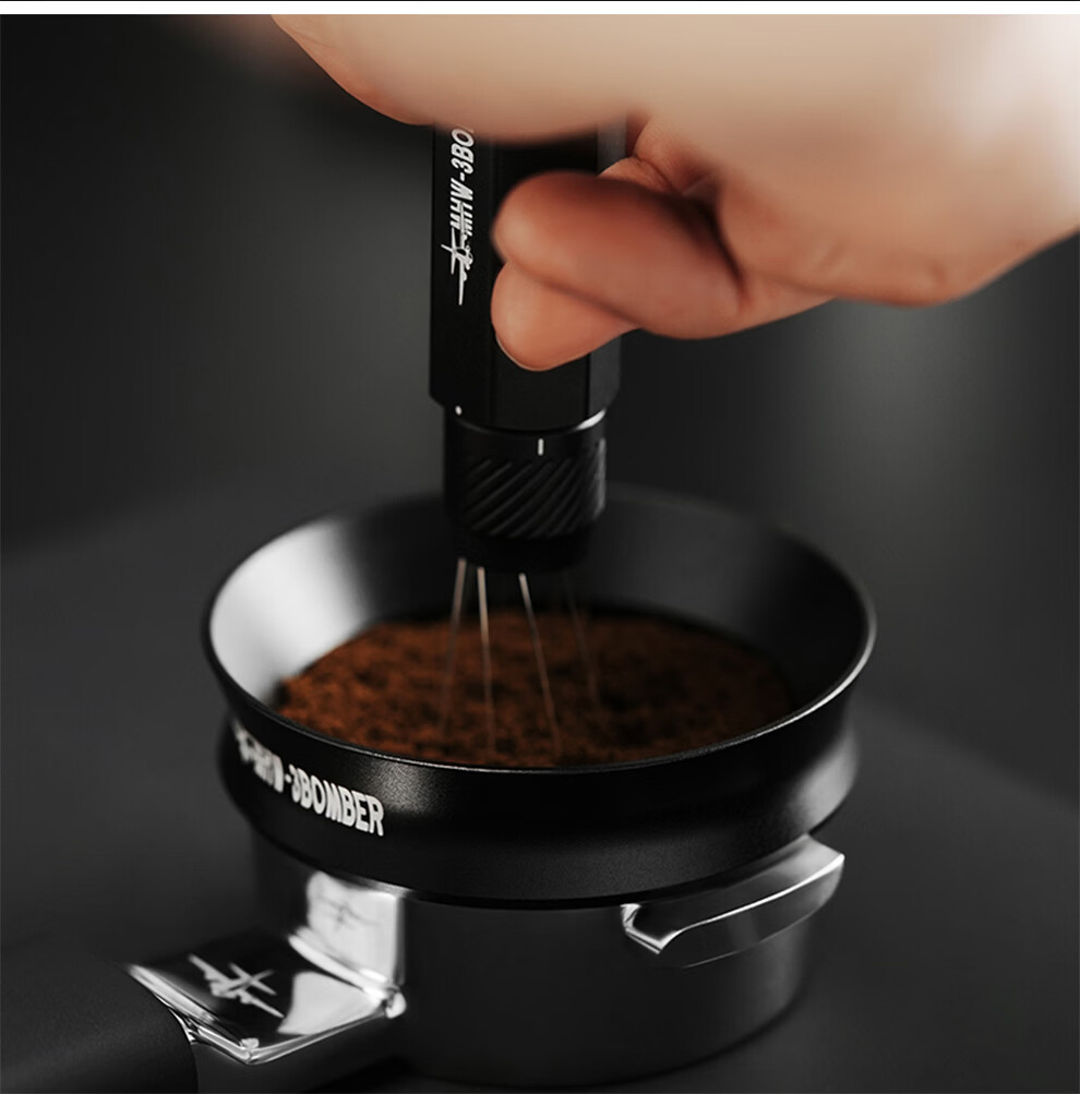 MHW-3BOMBER Lightning Powder Dispenser Needle 2.0 Adjustable Italian Coffee Powder Distributor for Evenly Dispensing And Distributing Ground Coffee 21