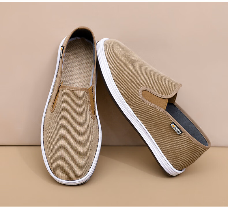 Yidisen Corduroy Authentic Old Beijing Cloth Shoes for Men Gray with Foot-Care Mugwort and Jute Size 41 14
