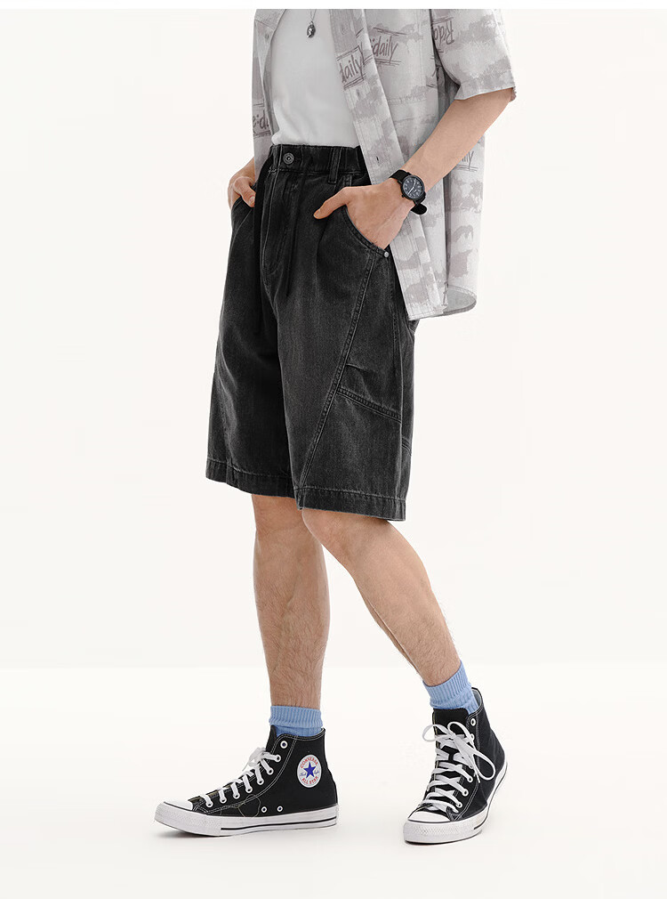 Semir Men's Summer Elastic Waist Denim Shorts 2026 with Drawstring Waist 103326122105 28