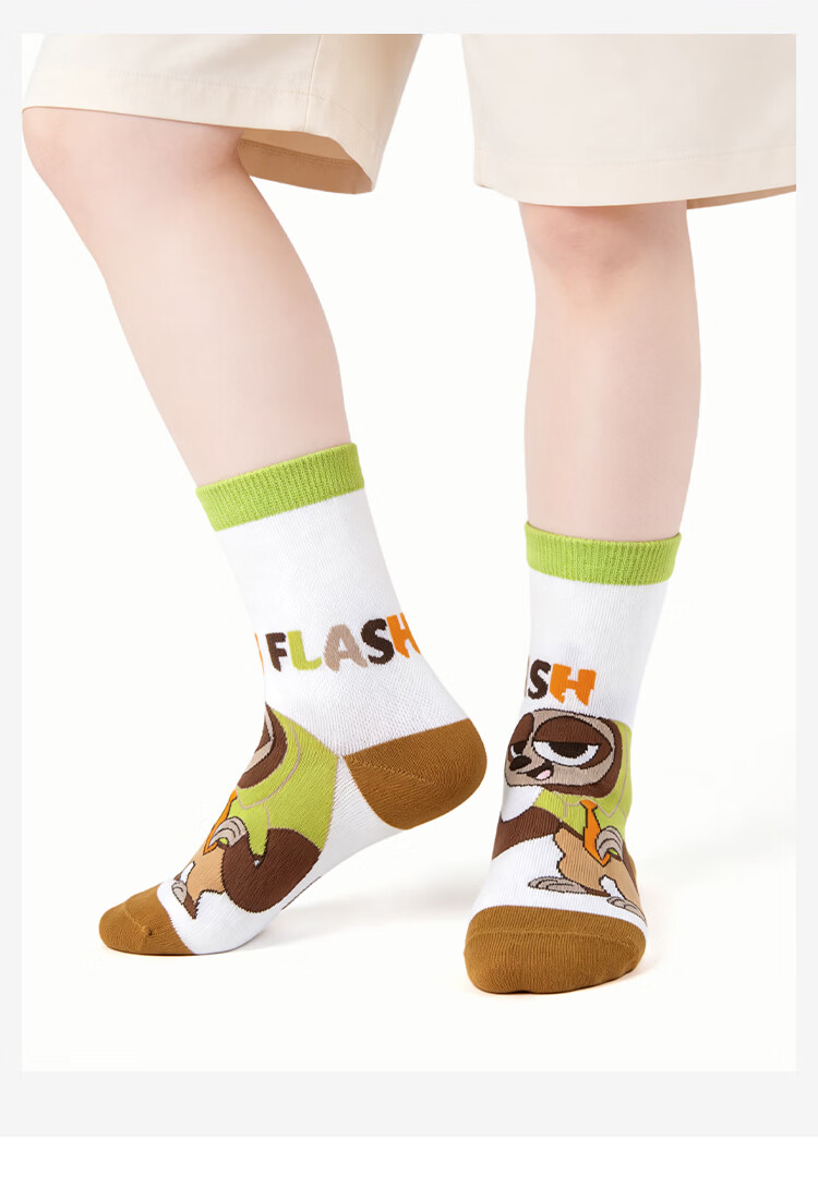Disney Kids Mesh Socks 26 Summer Zootopia Colorblock Breathable Mid-Calf Socks A-Class Seamless 4-Pack XL 12