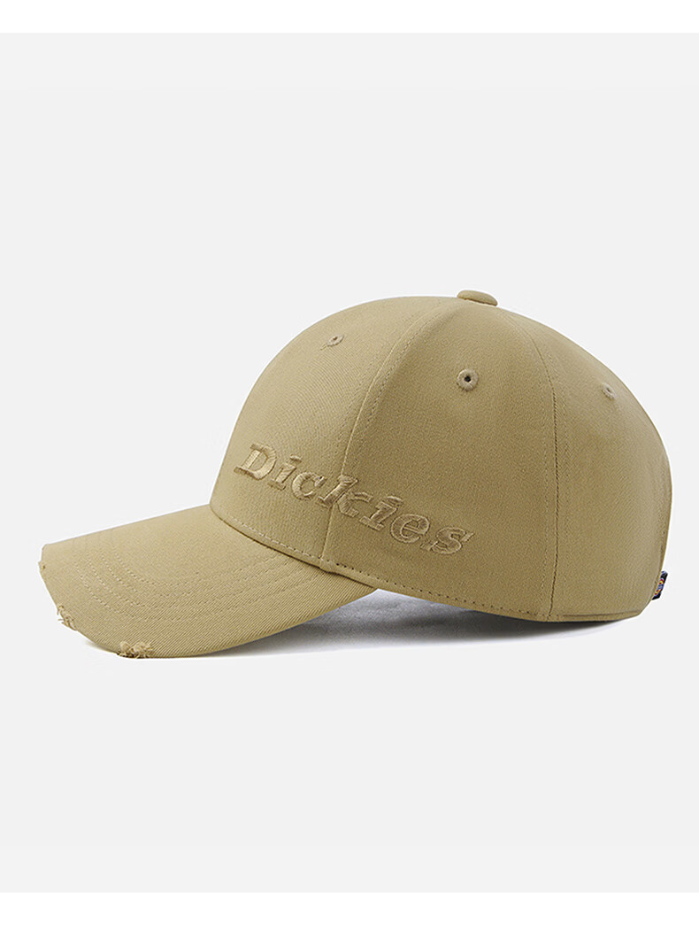 Dickies Distressed Hard Top Baseball Cap Unisex Long Brim Sun Protection Deep Fit Duckbill Hat Black 5