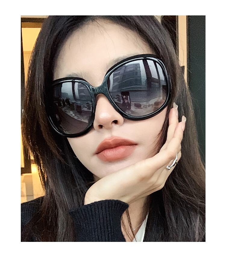 MT·MIT Women's Sunglasses Large Frame Slimming Polarized Driving Sunglasses Black 6