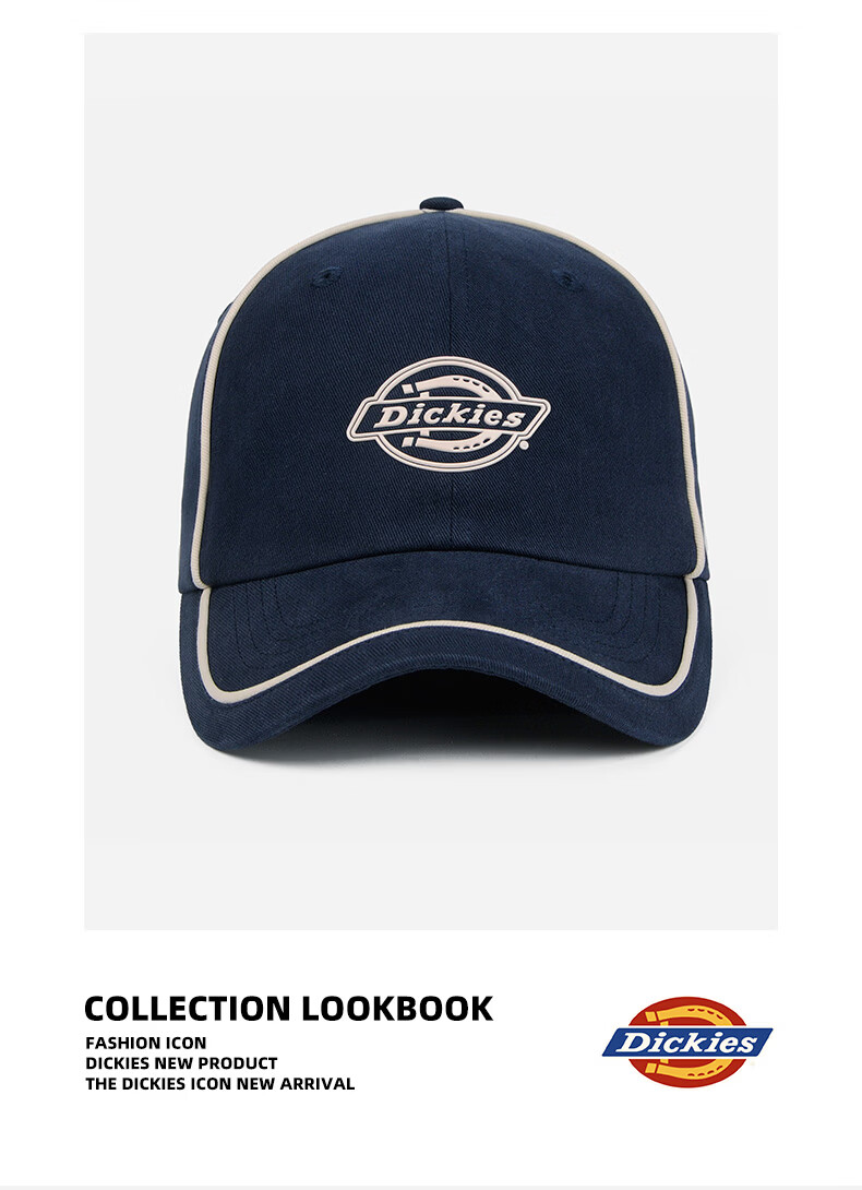 Dickies New Unisex Baseball Cap Large Head Size Slimming Letter Line Versatile Sun Protection Outdoor Blue Duckbill Hat 5