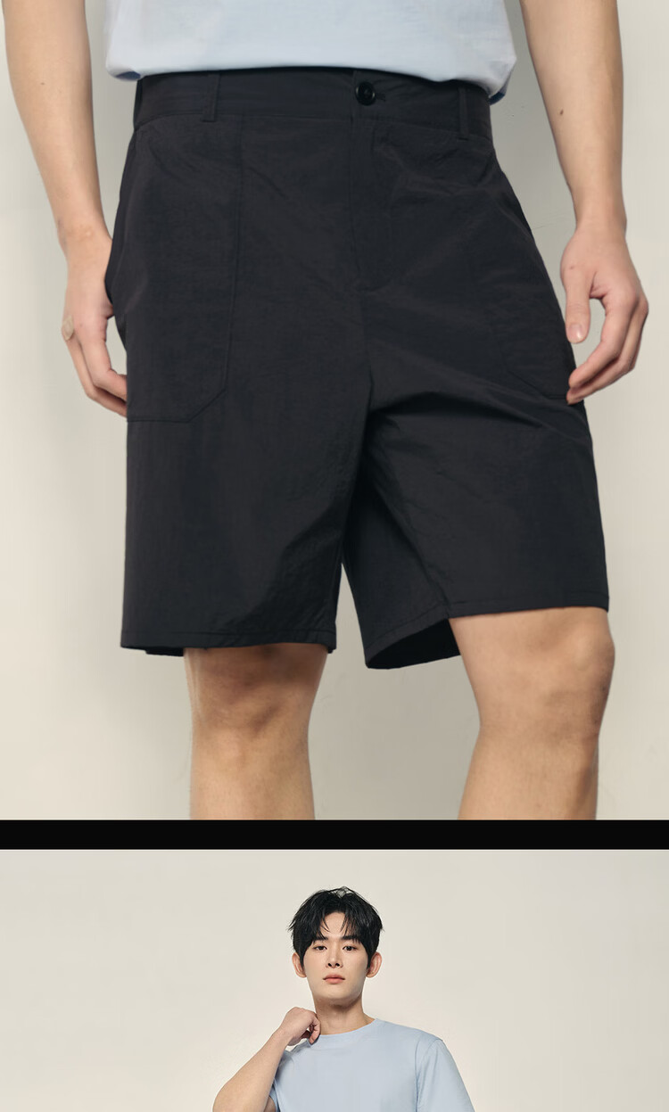 Giordano Men's 2026 Summer Textured Semi-Elastic Waist Casual Shorts Korean Style 01106598 17
