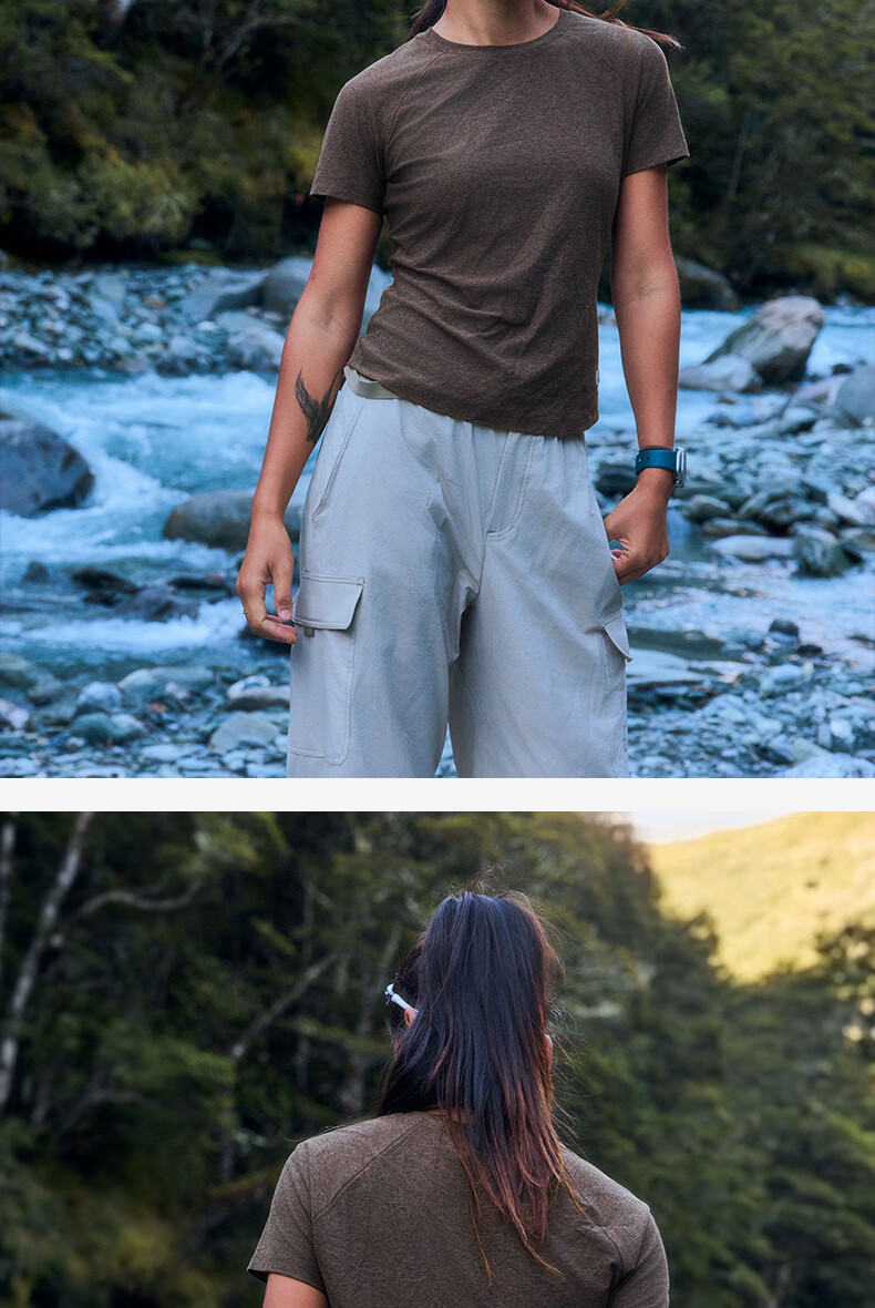 BEIN SPACE Summer Outdoor Lightweight Sports Hiking Moisture-Wicking Quick-Dry Soft Women's Short Sleeve T-Shirt J017 Mist White L 24