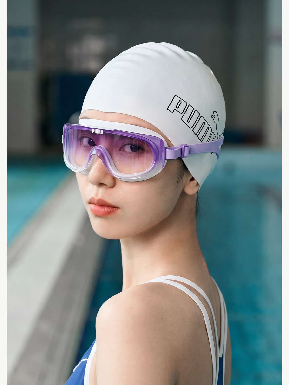 PUMA Adult Large Frame HD Anti-Fog Swimming Goggles UV Protection Eco-Friendly Soft Silicone Seamless Waterproof Goggles 25