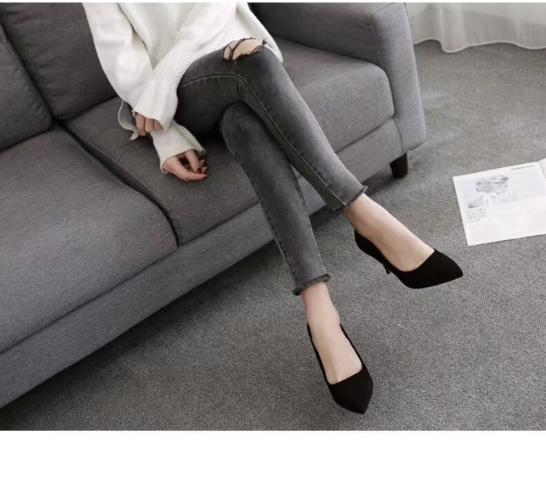 FOOTOPPO Nude Pointed Toe Stiletto Patent Leather High Heels Women's New Comfortable Professional Shoes 17