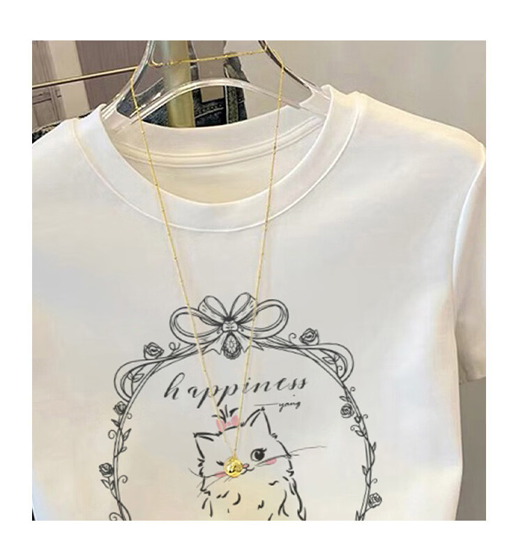 TonLion 2026 Summer Women's Short Sleeve T-Shirt Cute Versatile Fresh Style Cotton Casual Crew Neck Tee Petite 8