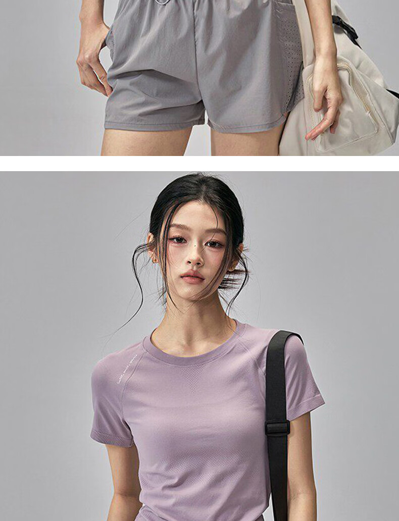 Women's Slim Fit Quick-Dry Short Sleeve Yoga T-Shirt for Pilates Training Running Fitness 9