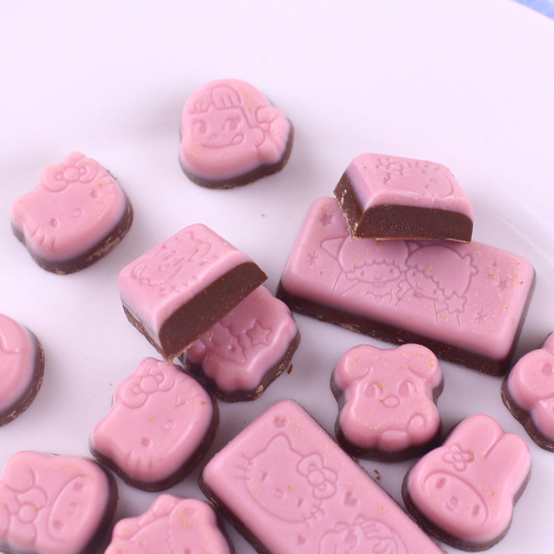 卡通图案牛奶妹milky草莓味粉色巧克力糖 粉盒 草莓味40g【图片 价格