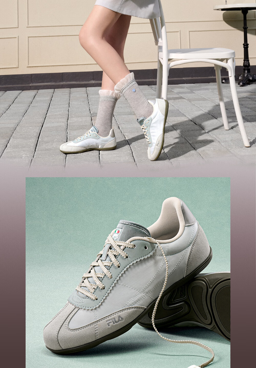 FILA Official Han So-hee Style Water Dance Shoes 1S Women's German Training Shoes 2026 Thin Sole Casual Sports Shoes 8