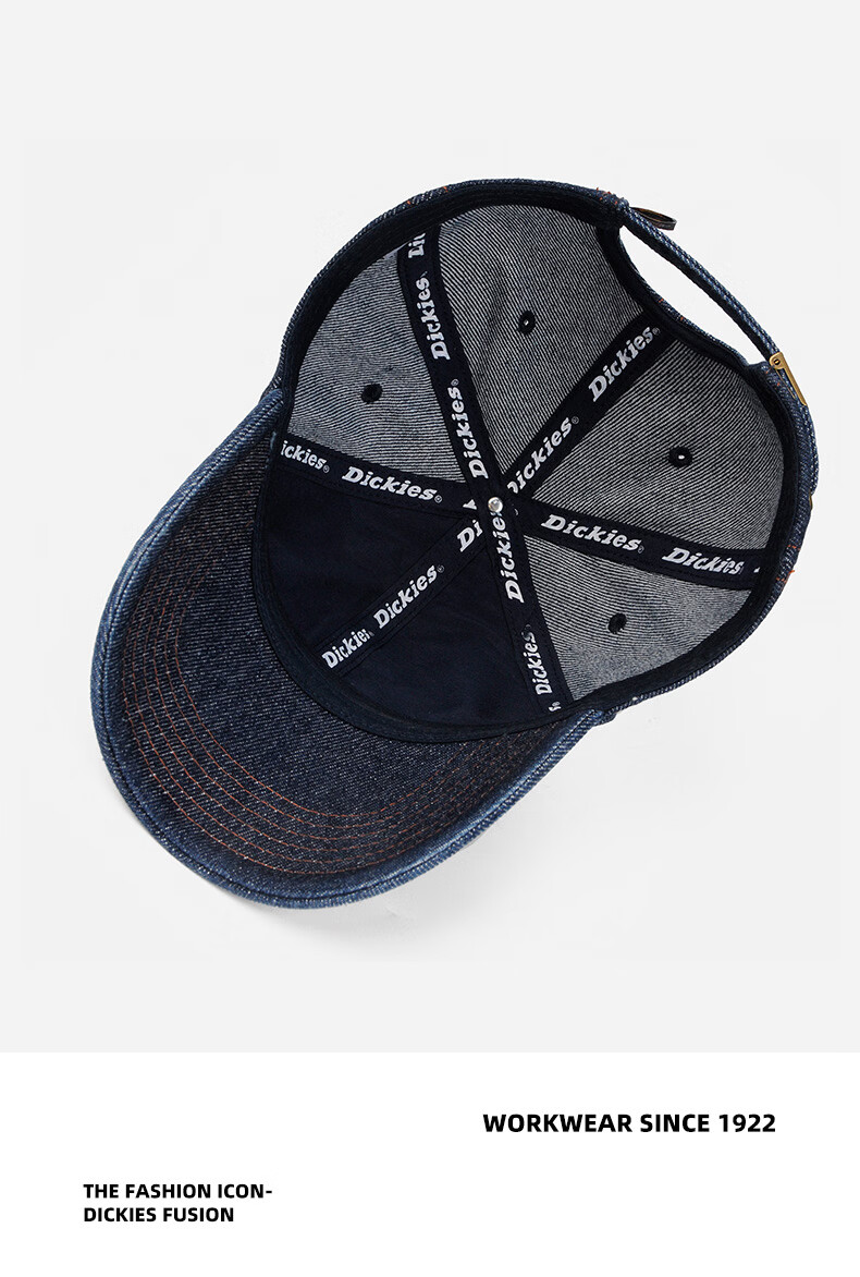 Dickies Distressed Vintage Baseball Cap Unisex Couple Sun Protection Deep Fit Duckbill Hat Light Blue 15