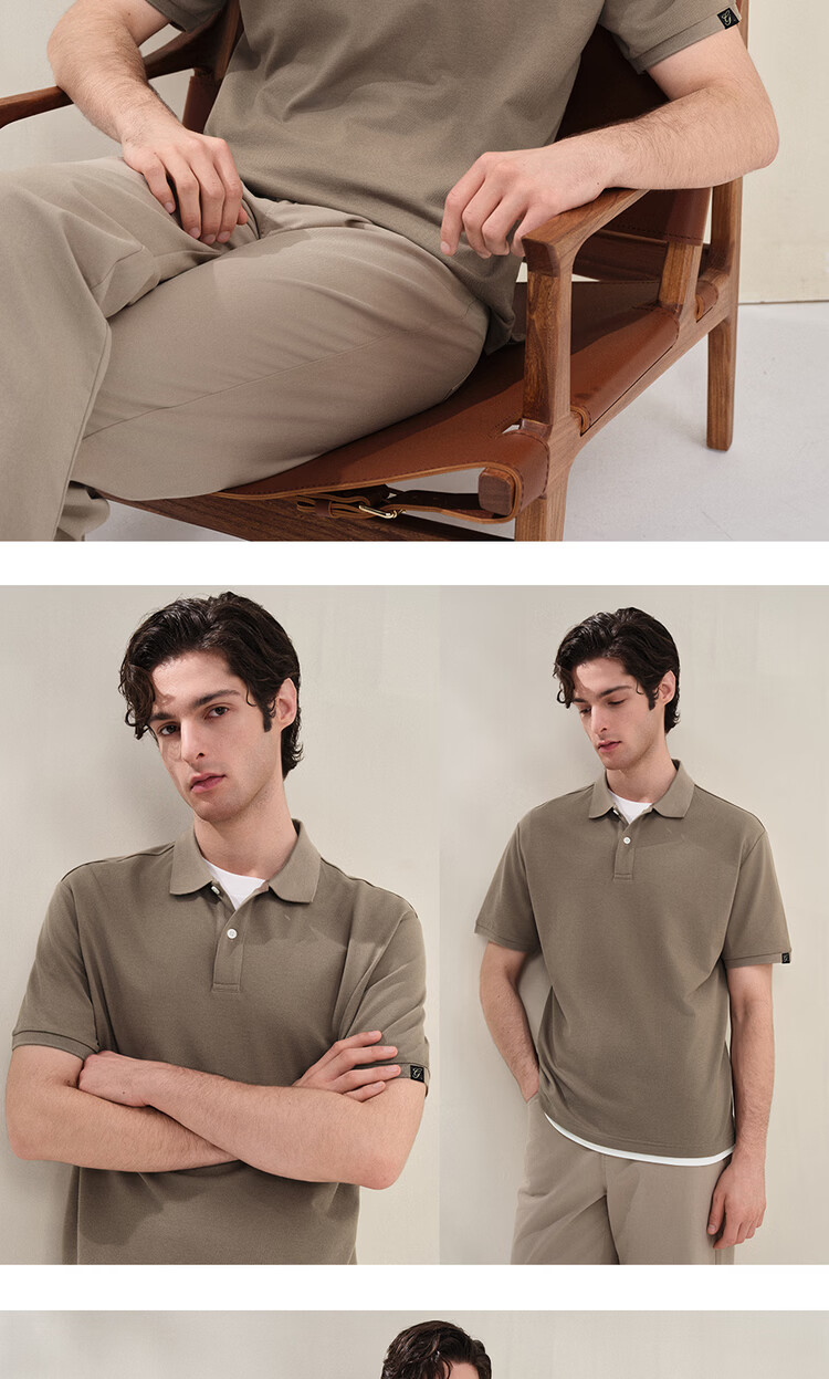 Giordano G+ 2026 Summer New Lyocell Mulberry Silk Loose Split Short Sleeve Polo Shirt Men 01016465 18