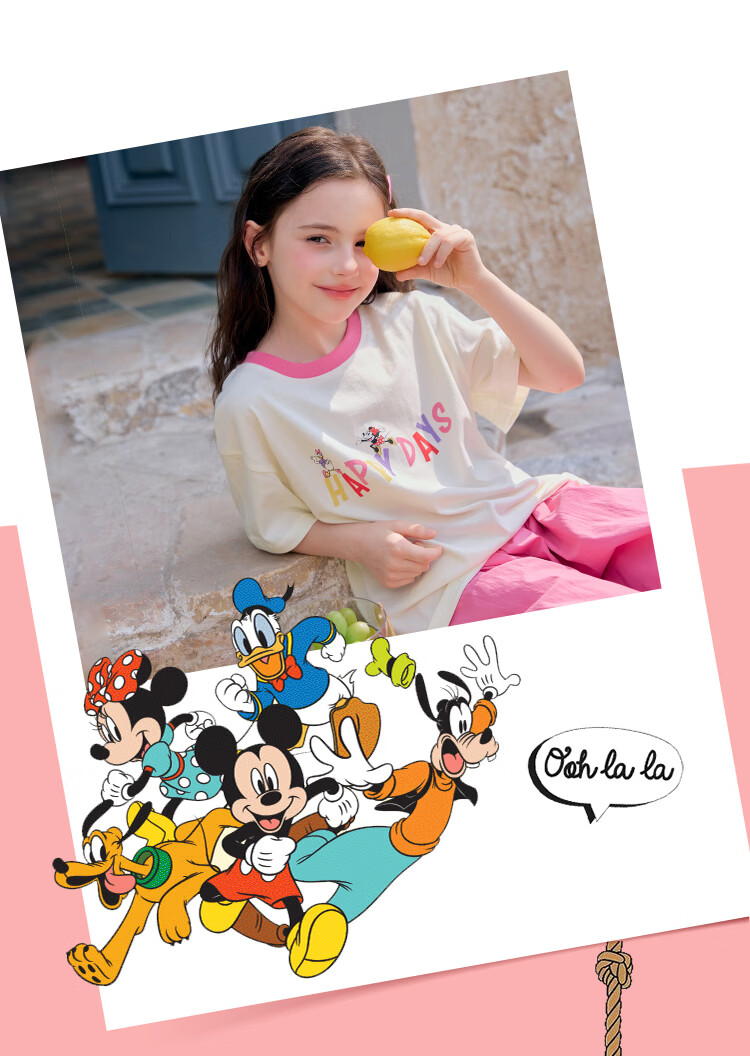 Disney Children's Clothing, Kids' T-Shirt, Summer Lightweight, Girls' Pure Cotton Short Sleeve, 2026 New Style, Big Kids' Half Sleeve, Breathable Top 8