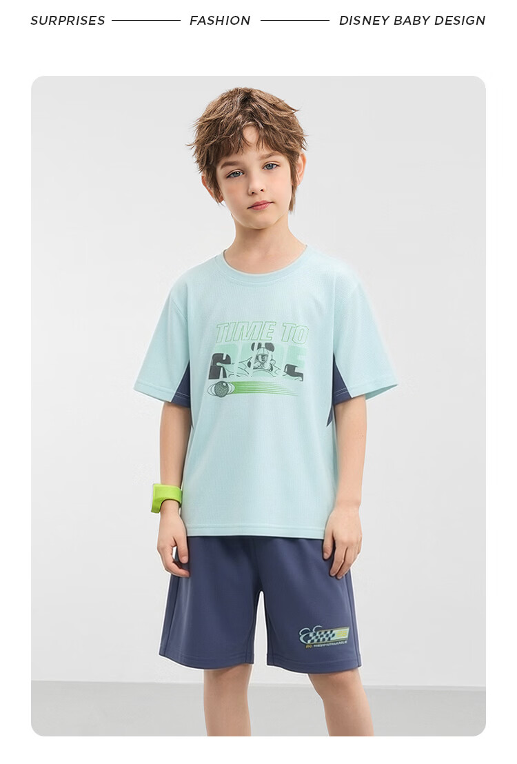 Disney Kids Boys and Girls Sports Set Children's Short Sleeve Two-Piece Summer Casual Outfit Dreamy Blue-Purple Tie-Dye Size 140 41