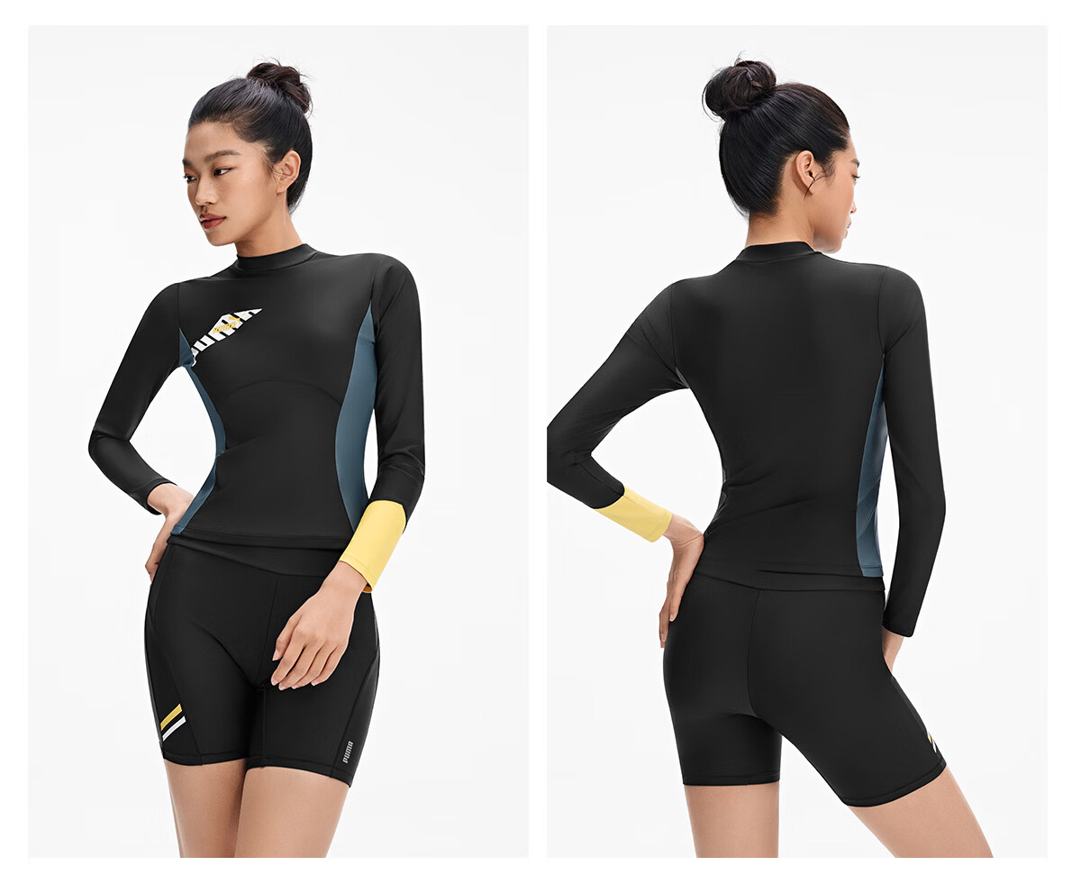 PUMA Women's Outdoor Surfing Casual Swimsuit High Elastic Slimming Body-Shaping 5A Antibacterial UV Protection Breathable Quick-Dry Swimwear 23