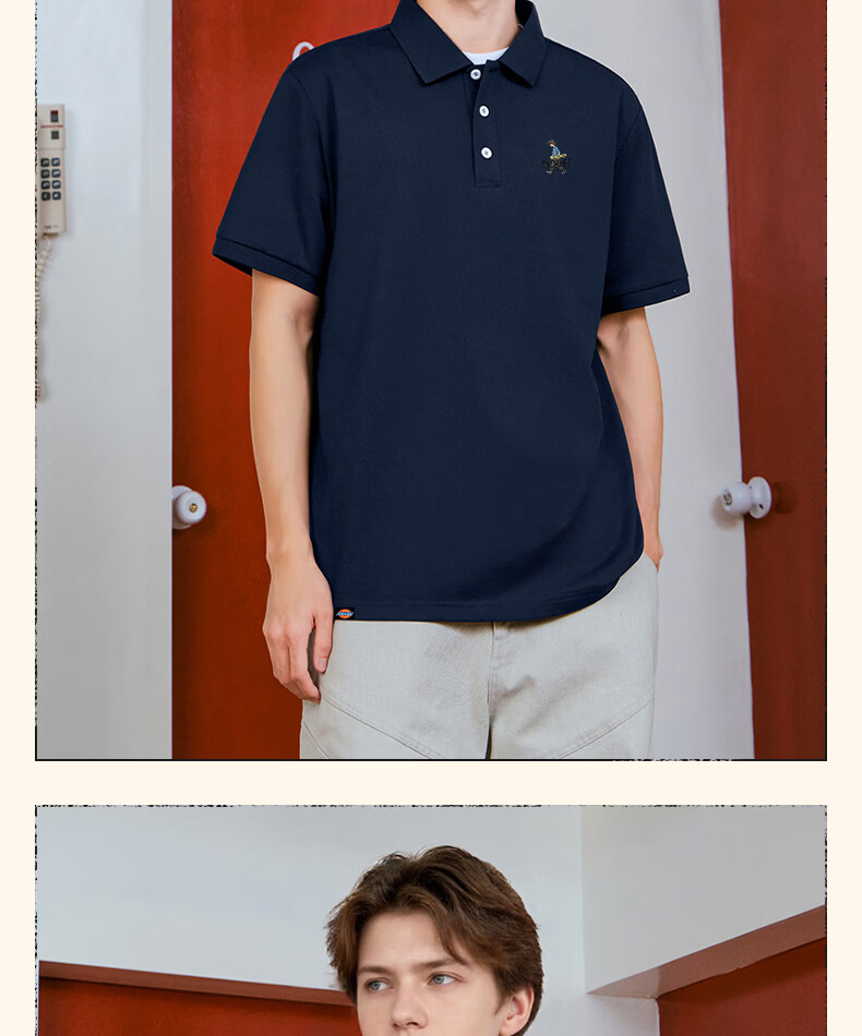 Dickies Mulberry Silk Short Sleeve Polo Shirt Men Summer New Antibacterial Cooling Light Business Collar T-Shirt B Light Gray L 7