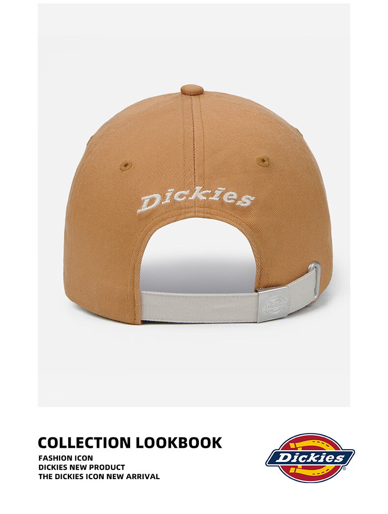 Dickies Embroidered Letter Baseball Cap Soft Top Hat Unisex New Large Head Circumference Slim Face Sun Protection Visor Cap Navy Blue 16