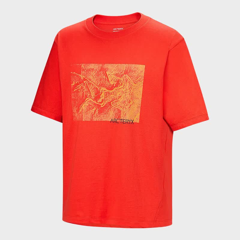 ARC'TERYX KRAGG COTTON LITHOGRAPHICA SS Men's Cotton Short Sleeve T-Shirt BLACK XL 8