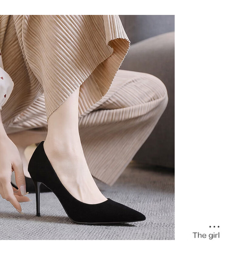 FOOTOPPO Nude Pointed Toe Stiletto Patent Leather High Heels Women's New Comfortable Professional Shoes 18