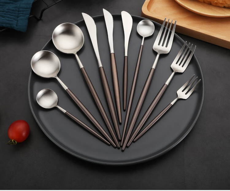 餐具四件套 葡萄牙leon不锈钢304西餐刀叉勺四件套家用牛排刀叉餐具