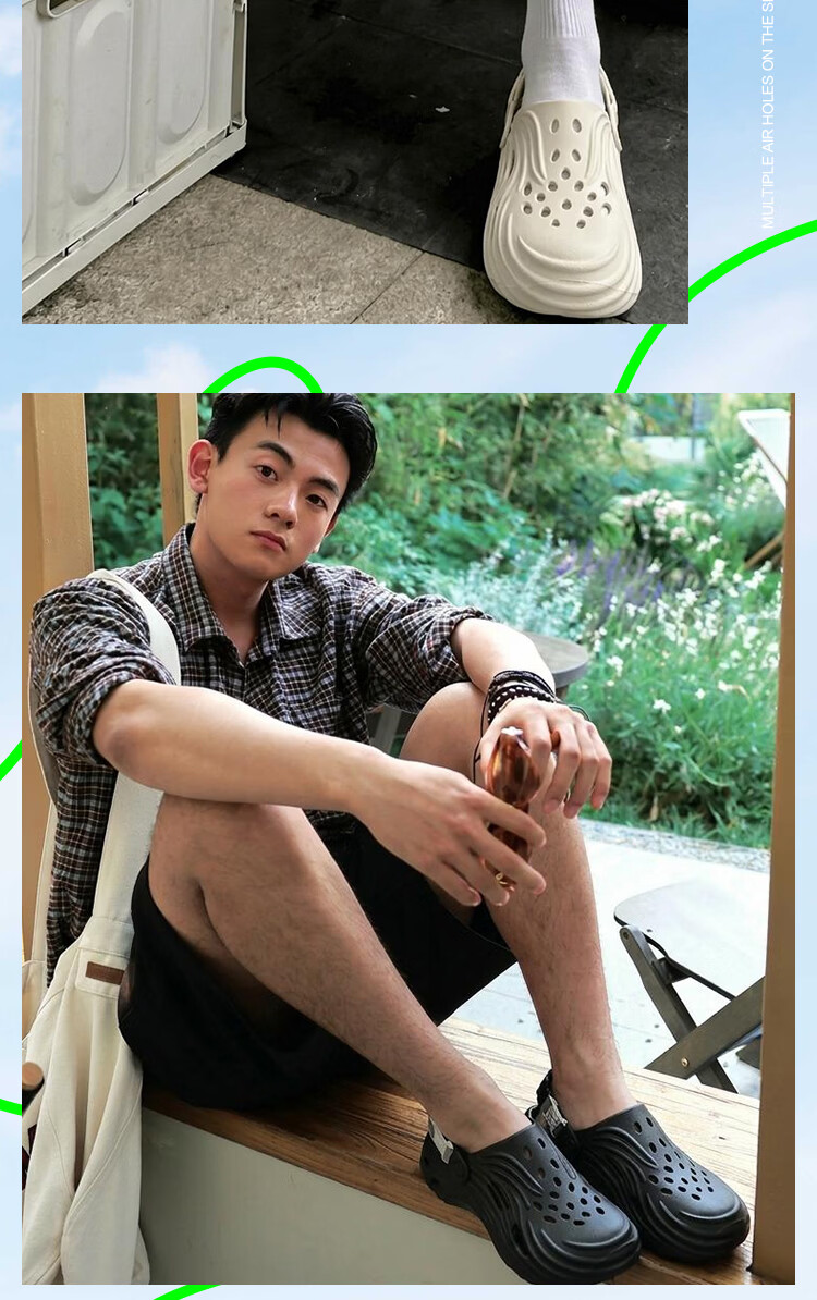 Jingzhenlianggong Hollow Outdoor Non-Slip Water Shoes Sandals Senma Style Khaki Brown Size 40-41 11