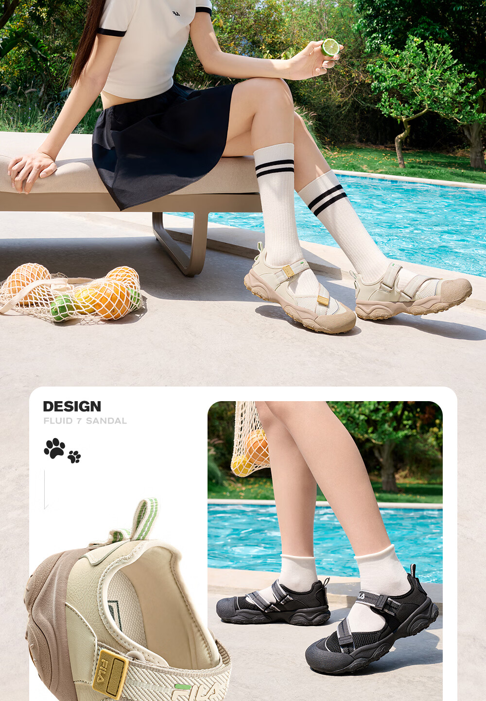 FILA Cat Paw 7 Mary Jane Sandals Women's Summer 2026 New Sports Beach Sandals 4